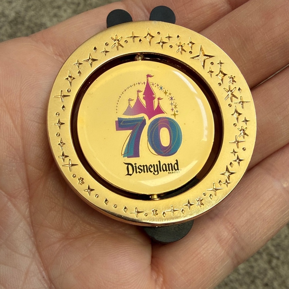 Disney 70th Anniversary VIP pin with Gold and Tartan details